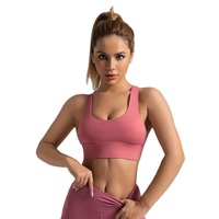 LRTOU Sports Fitness Yoga Wear Solid Colors Crisscross Sport Bra Workout Backless Bra High-Strength Running Pilates Yoga Bra