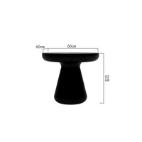 Table d'appoint ronde en marbre noir mat, base conique sculptée intégrée en pierre, table d'appoint minimaliste pour décoration intérieure, maison de rêve