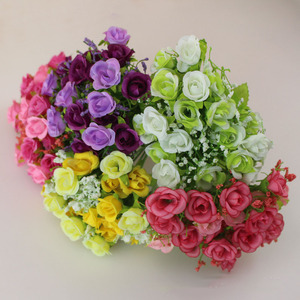 Ramo de rosas artificiales, 7 braguitas decorativas, 21 cabezas, gran oferta - Product Image 1
