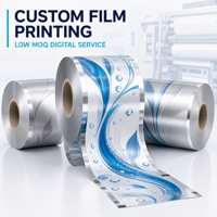 Service d'impression numérique personnalisée de films plastiques à faible MOQ pour les soins quotidiens, rouleaux laminés PET VMPET PE avec logo personnalisé