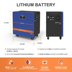 Station d'énergie solaire SNADI 5KW, système d'énergie solaire hors réseau, système d'énergie solaire tout-en-un avec batterie au lithium, générateur d'énergie solaire pour la maison - Product Image 6