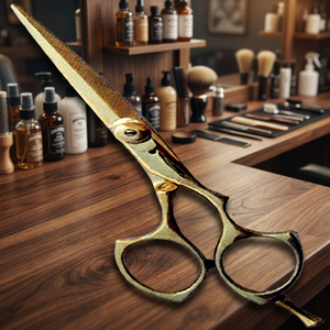 Ciseaux de coiffure en acier inoxydable à haute teneur en carbone, couleur or rose, manche long, fournitures de salon de coiffure - Product Image 3