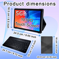 Nouvelle tablette 2-en-1 de 10,1 pouces, Octa Core MTK Android 12, écran IPS 1280x800, 3 Go de RAM, 64 Go de ROM, WiFi 5G GSM USB-C, clavier professionnel pour les entreprises