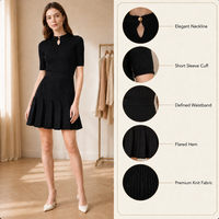 Nouvelle Robe Pull Tricotée Plissée Slim à Boutons pour Femme, Collection Printemps 2026 – Vente en Gros Personnalisée