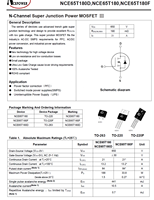 NCE Power NCE65T180F MOSFET de Potencia de Canal N Super Junction 650V 21A TO-220F 100% Original y con Código de Lote Rastreable