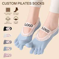 Chaussettes de sport respirantes, douces, antidérapantes, à lacets, à cinq doigts, pour le yoga et le pilates, pour femmes, personnalisées par Glacier Hot