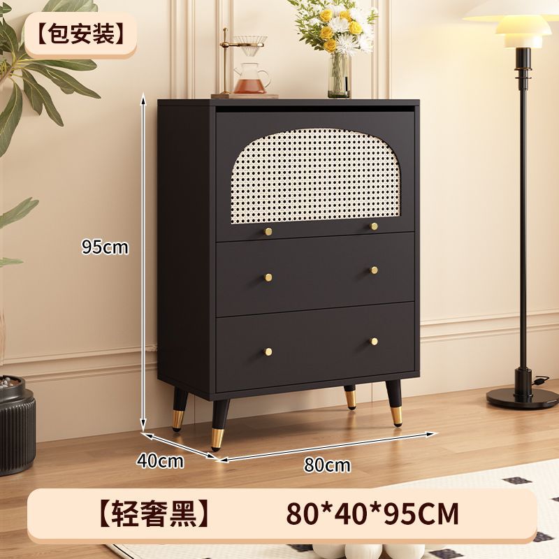 Tissu tressé en rotin noir de luxe de 80 cm [Installation incluse]