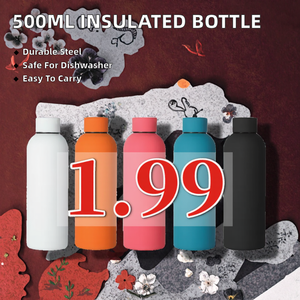 500ml borraccia sportiva doppia parete in acciaio inox isolato pallone sottovuoto con manico per la schiena a scuola di gomma vernice <span class=keywords><strong>tazza</strong></span> - Product Image 2