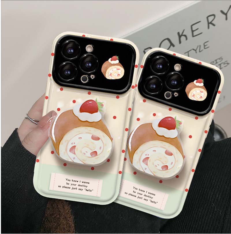 Creative Cake Holder Design Fold Camera Mirror Stand TPU Mobile