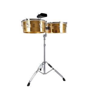 Set <span class=keywords><strong>de</strong></span> Timbales Profesionales <span class=keywords><strong>de</strong></span> Acero <span class=keywords><strong>de</strong></span> 13" y 14" <span class=keywords><strong>de</strong></span> Alta Calidad para Percusión Latina con Cencerro y Soporte Cromado - Product Image 2
