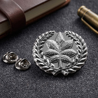 Épingles à revers personnalisées sans minimum de commande, avec gaufrage 3D exquis, motif feuille de couronne de laurier, badges personnalisés avec logo pour vêtements ou chapeaux