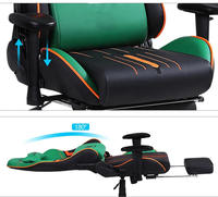 Chaise de jeu en cuir PU, cadre en acier inoxydable réglable 4D, massage, pivotante, convertible, design européen, base en nylon