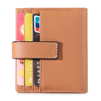 Dompet Koin Kulit Asli Mewah Kecil Khusus Wanita, Tempat Kartu Nama dengan Kancing Penutup