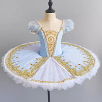Robe de tutu de ballet classique pour filles, col en V profond, appliques en dentelle, perles, paillettes, jupe en tulle, costume de scène