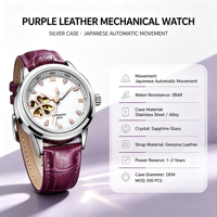 Maßgefertigte OEM Herren Automatik-Mechanische Uhr Legierungsgehäuse Wasserdicht 3ATM Japanisches Uhrwerk 18mm 34mm Zifferblatt Business Großhandel Fabrik