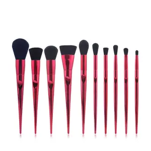 Wholesale Makeup brushes 2019 set hot professional real hair red makeup brushes