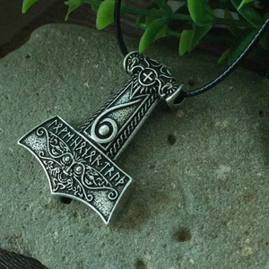 Viking men necklace <strong>Mjolnir</strong> <strong>pendant</strong> Thor's hammer Norse God jewelry Maxine Miller runes Wiccan <strong>pendant</strong> - Product Image 4