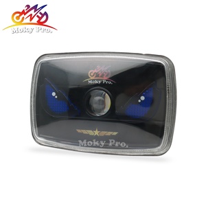오토바이용 커스텀 헤드라이트 컬러풀 프로젝터 렌즈 오토바이 사각형 LED 헤드라이트 - Product Image 2