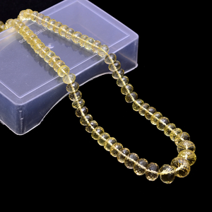 AAA + citron Quartz pierre précieuse 6mm-10mm perles Rondelle à facettes naturel jaune citron perles de pierres précieuses semi-précieuses pour la fabrication de bijoux - Product Image 2