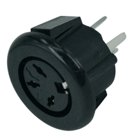 Receptáculo HX Factory Direct DS-3 DIN Hembra de 3 Pines, Negro, Montaje en Panel PCB, Conector DIN