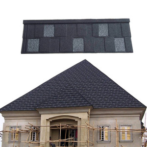 La Chine fabricant pas cher prix couleur pierre enduit métal acier bardeaux <span class=keywords><strong>de</strong></span> toiture feuille/tuiles avec Bach - Product Image 1