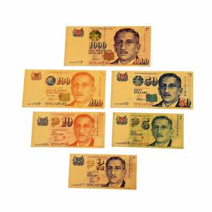 Juego Completo de 6 Billetes Conmemorativos de Dólar de Singapur en PET, SGD2, SGD5, SGD10, SGD50, SGD100, SGD1000, Colección de Recuerdos - Product Image 1