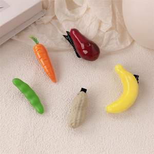 Pinza de Pelo con Diseño de Fruta Simulada de Cristal para Mujer, Accesorio Creativo Hecho <span class=keywords><strong>a</strong></span> Mano y Personalizado para el Cabello Rebelde y Flequillo - Product Image 4