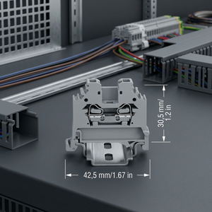 280-101 2-conductor 2.5mm Through <b>Terminal</b> Block for DIN-rail 35 X 15 and 35 X 7.5 Gray CLAMP - Product Image 2