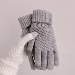 Nouveau Style Gants Hiver Chaud Stretch Tricoté Écran Tactile Acrylique Mitaines Jacquard Conception pour Femmes et Hommes Vie Quotidienne - Product Image 5