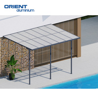 2025 Design haute qualité montage mural Gazebo jardin Pergola moderne en aluminium toit fermé auvent PC polycarbonate toit auvents