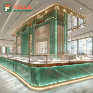 Minimalist Boutique Jewelry Display Cabinet Polished Surface Boutique Space Glass Showcase - Product Image 1