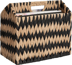 Panier à Magazine de salle de bains, tissé à la main, avec poignées, rangement polyvalent pour la maison ou le bureau - Product Image 1