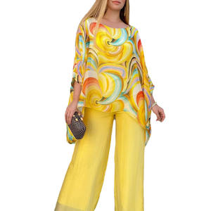 <span class=keywords><strong>Ensemble</strong></span> décontracté 2 pièces en maille pour <span class=keywords><strong>femme</strong></span> : Blouse ample à manches longues et <span class=keywords><strong>pantalon</strong></span> large, écologique, imperméable, respirant, imprimé - Product Image 6