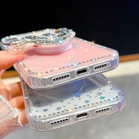Étui de téléphone portable antichoc en forme de cœur avec pierres précieuses pour iPhone 18 Pro Max 18 17 16 15, étui de téléphone à paillettes et strass