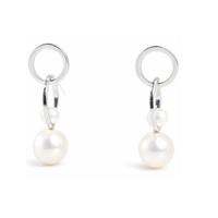 Boucles d'oreilles à double anneau en perles d'eau douce, non serties, en argent S925