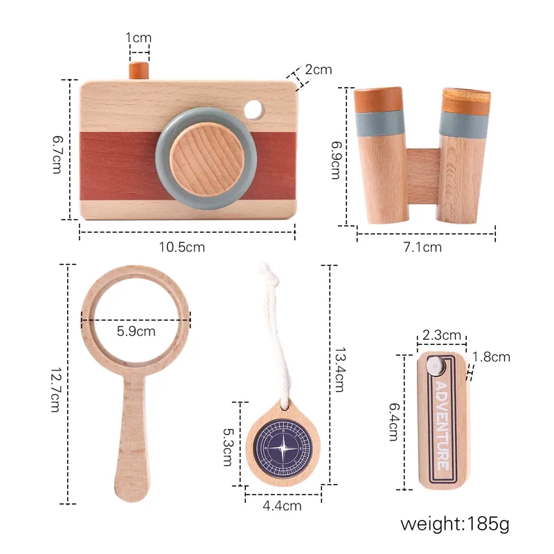 새로운 어린이 야외 탐험 나무 카메라 장난감 세트 유치원 척 장난감 아이들을위한 교육 장난감 감각