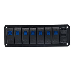 Rocker chuyển đổi bảng điều khiển chuyển đổi Dash 5 pin on/off pre-có dây Rocker chuyển đổi màu xanh Backlit chuyển đổi cho ô tô xe Marine thuyền RV - Product Image 3