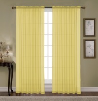 Rideaux de literie transparents blancs 2 panneaux, ensemble de draperies de poche à tige [54W x 84l pouces] Voile de traitement de fenêtre luxueux pour salon