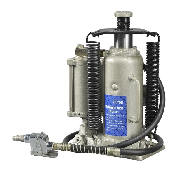 Service Repair Air Lifting Jack Tool Pneumatic Hydraulic 12T Bottle Jack with Manual Hand Pump