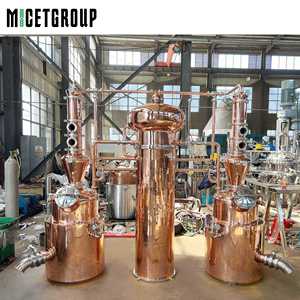 Distillateur de gin 200L Distillateur de cuivre complet Système Moonshine à deux pots Col de cygne avec condenseur <span class=keywords><strong>en</strong></span> cuivre à vendre - Product Image 2