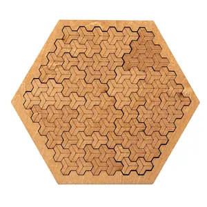 Wooden puzzle ten level difficulty Escher cube puzzle intelligence fever brain toy