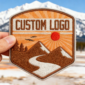 Индивидуальные дизайнерские нашивки EYD DTF для термопресса: роскошные, маленькие, забавные, с горным мотивом, для путешествий, вышивка, нашивка для кепки - Product Image 1