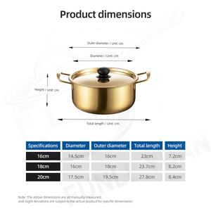 Olla de Acero Inoxidable Estilo Coreano FLEY, Olla Antiadherente con Tapa para Sopa de Fideos Ramen, Utensilios de Cocina para el Hogar - Product Image 2