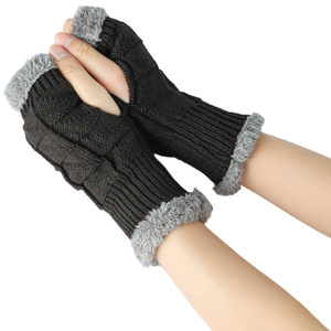 Gants d'hiver mignons <span class=keywords><strong>pour</strong></span> filles Gants d'<span class=keywords><strong>ordinateur</strong></span> sans doigts avec doublure en polaire douce <span class=keywords><strong>pour</strong></span> dames - Product Image 3