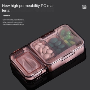 กล่องยาพกพาอเนกประสงค์ 3 ช่อง ขนาดใหญ่ ปิดผนึกได้ พร้อมที่บดยา - Product Image 3