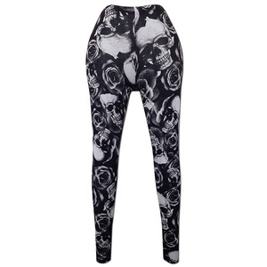 High-Waist Casual Women's Sublimation Workout <b>Leggings</b> Breathable Woven Fabric - Product Image 3