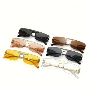 Gafas de Sol Cuadradas de Aleación Modernas y a la Moda 2022, Lentes de Una Pieza con Protección UV400, Sin Montura, para Hombre y Mujer - Product Image 4