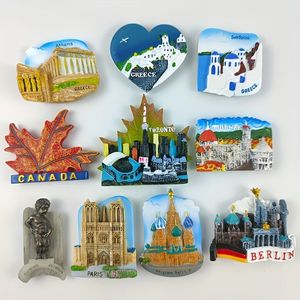 Aimant de réfrigérateur magnétique en résine 3D personnalisé Souvenir de <span class=keywords><strong>voyage</strong></span> du monde Cadeau aimant de réfrigérateur bon marché Canada Grèce Paris - Product Image 1