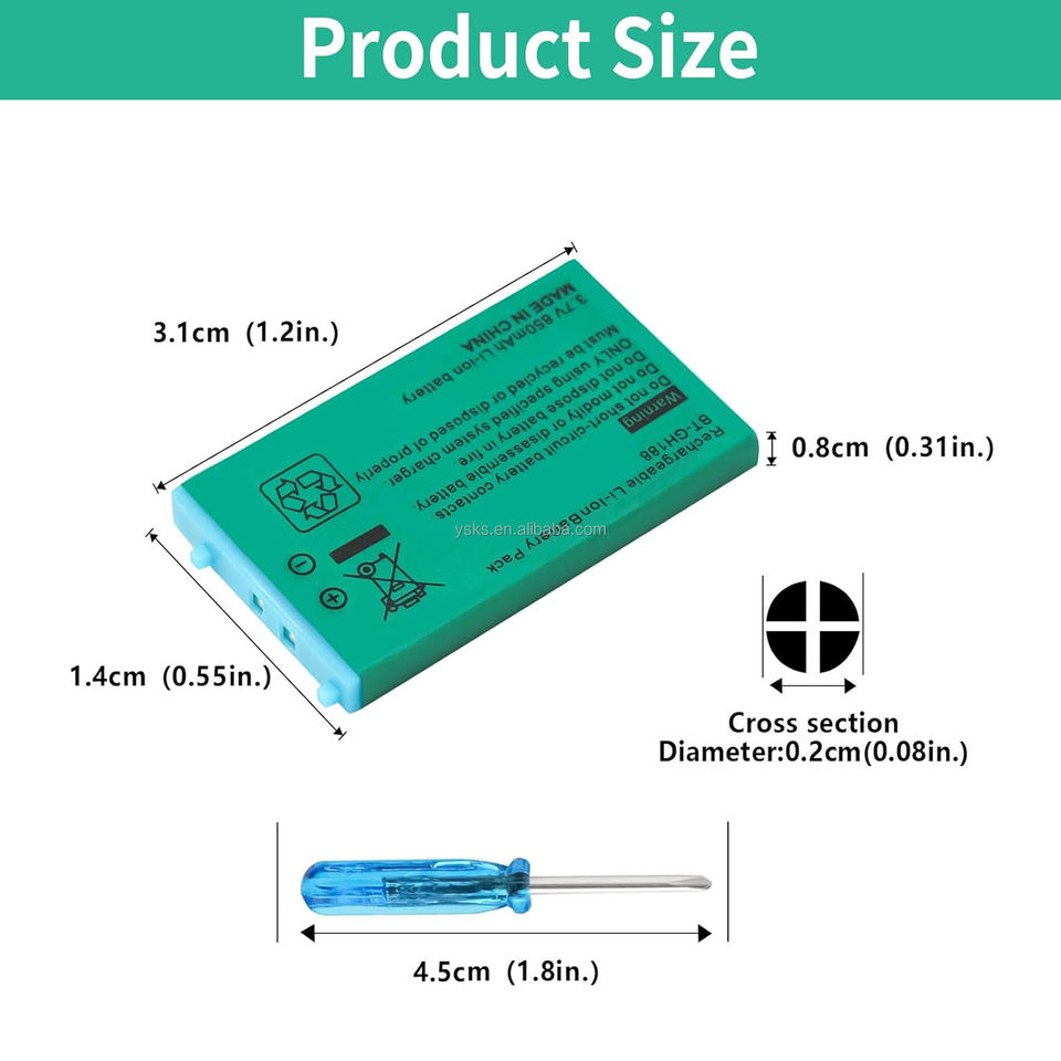 Rechargeable 3.7V 850mAh Li-Ion Plastic Power Pack for Gameboy Advance ...