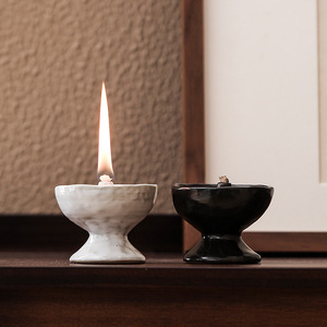 Lampade a Olio in Ceramica Fatte a Mano, Design di Lusso, Accessori per Cerimonia del Tè, Base Tradizionale Rustica, Stile Vintage - Product Image 4